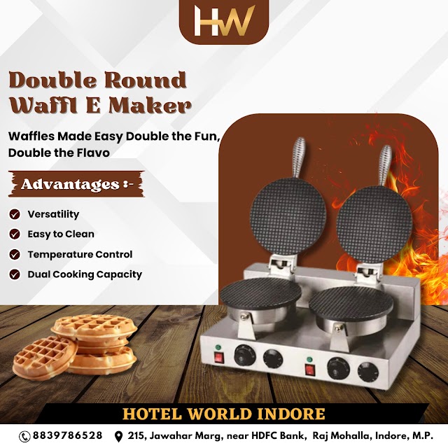 Hotel World’s Double Round Waffle Maker: The Perfect Choice for Exceptional Waffles Every Time.